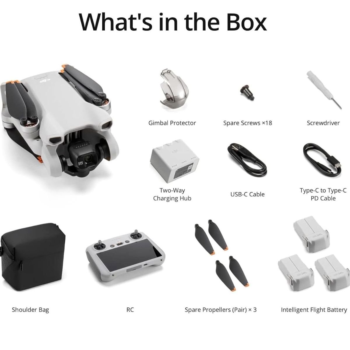 Mini Dronă 4K — conținutul pachetului